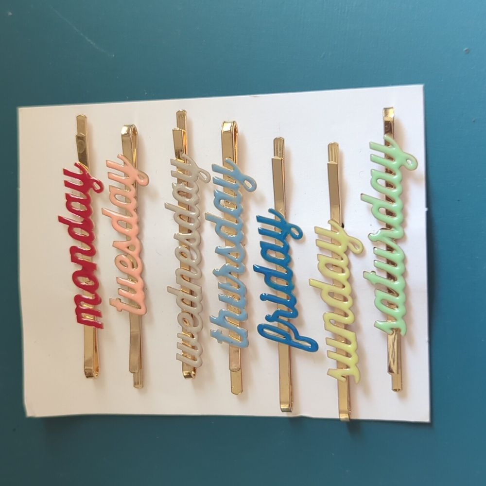 Day Of The Week Gold - Toned Hair Pins